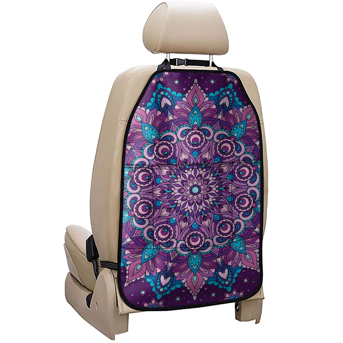 Purple And Blue Mandala Print Car Seat Organizers
