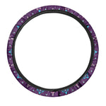 Purple And Blue Mandala Print Car Steering Wheel Cover