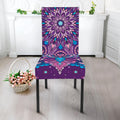 Purple And Blue Mandala Print Dining Chair Slipcover