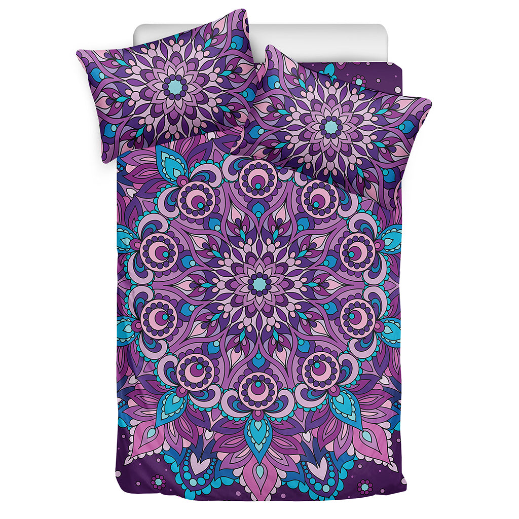 Purple And Blue Mandala Print Duvet Cover Bedding Set