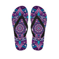 Purple And Blue Mandala Print Flip Flops