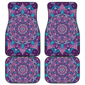 Purple And Blue Mandala Print Front and Back Car Floor Mats