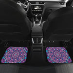Purple And Blue Mandala Print Front and Back Car Floor Mats