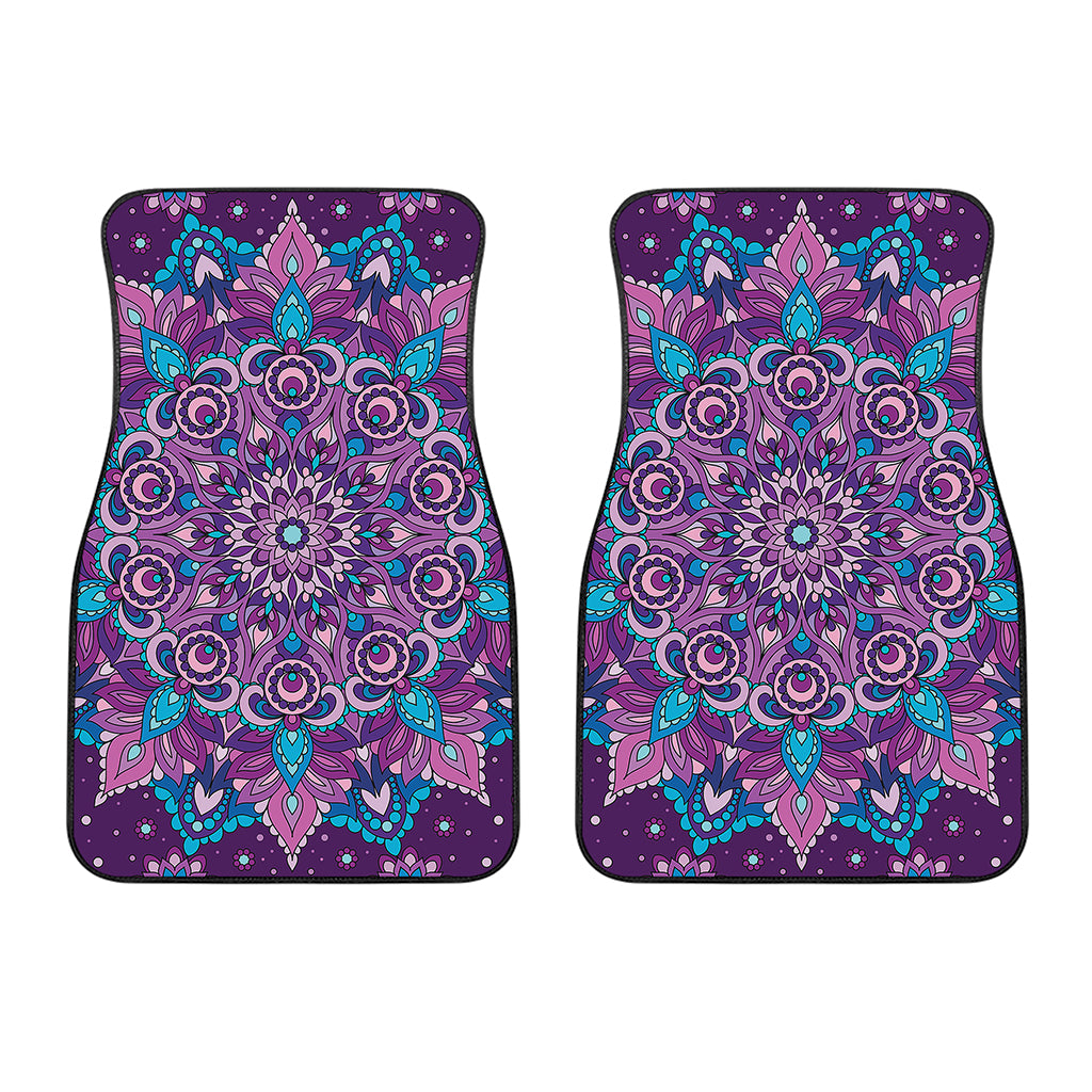 Purple And Blue Mandala Print Front Car Floor Mats