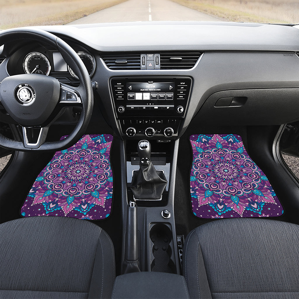Purple And Blue Mandala Print Front Car Floor Mats