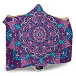 Purple And Blue Mandala Print Hooded Blanket