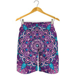 Purple And Blue Mandala Print Men's Shorts