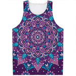 Purple And Blue Mandala Print Men's Tank Top