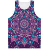 Purple And Blue Mandala Print Men's Tank Top