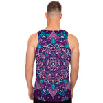 Purple And Blue Mandala Print Men's Tank Top