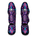 Purple And Blue Mandala Print Muay Thai Shin Guards