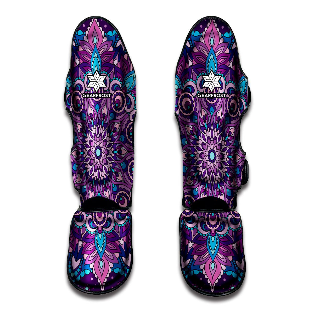 Purple And Blue Mandala Print Muay Thai Shin Guard
