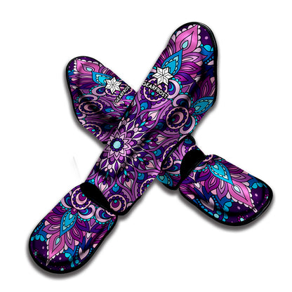 Purple And Blue Mandala Print Muay Thai Shin Guard