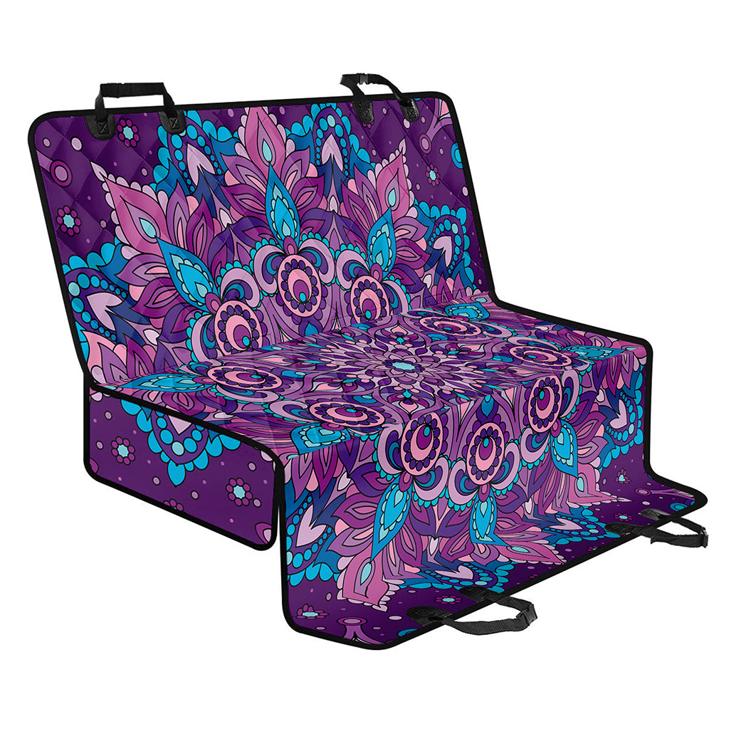 Purple And Blue Mandala Print Pet Car Back Seat Cover