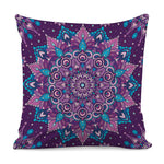 Purple And Blue Mandala Print Pillow Cover