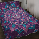 Purple And Blue Mandala Print Quilt Bed Set