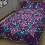 Purple And Blue Mandala Print Quilt Bed Set