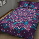 Purple And Blue Mandala Print Quilt Bed Set