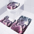 Purple And Blue Snakeskin Print 3 Piece Bath Mat Set