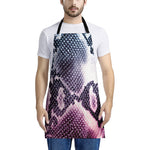 Purple And Blue Snakeskin Print Apron
