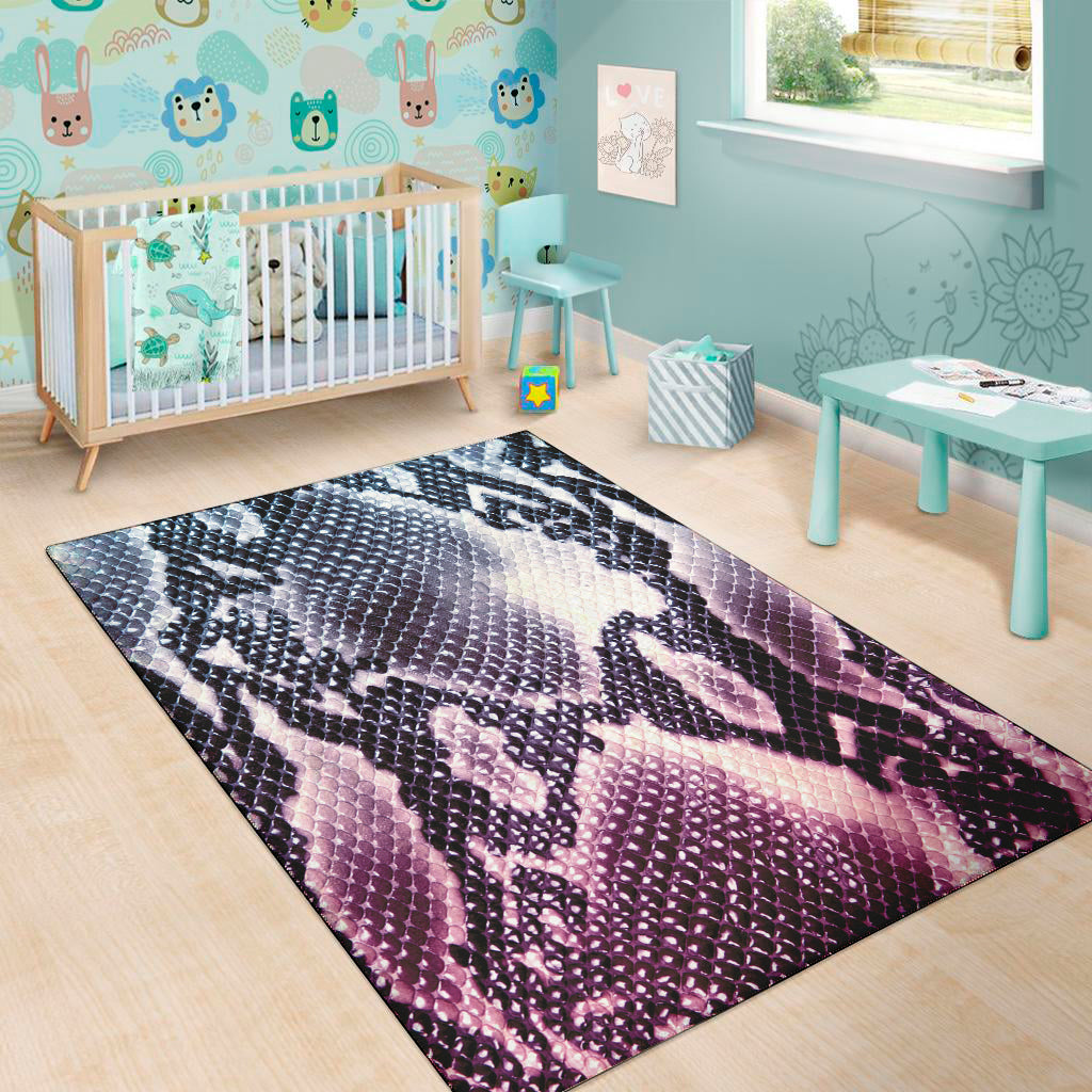 Purple And Blue Snakeskin Print Area Rug