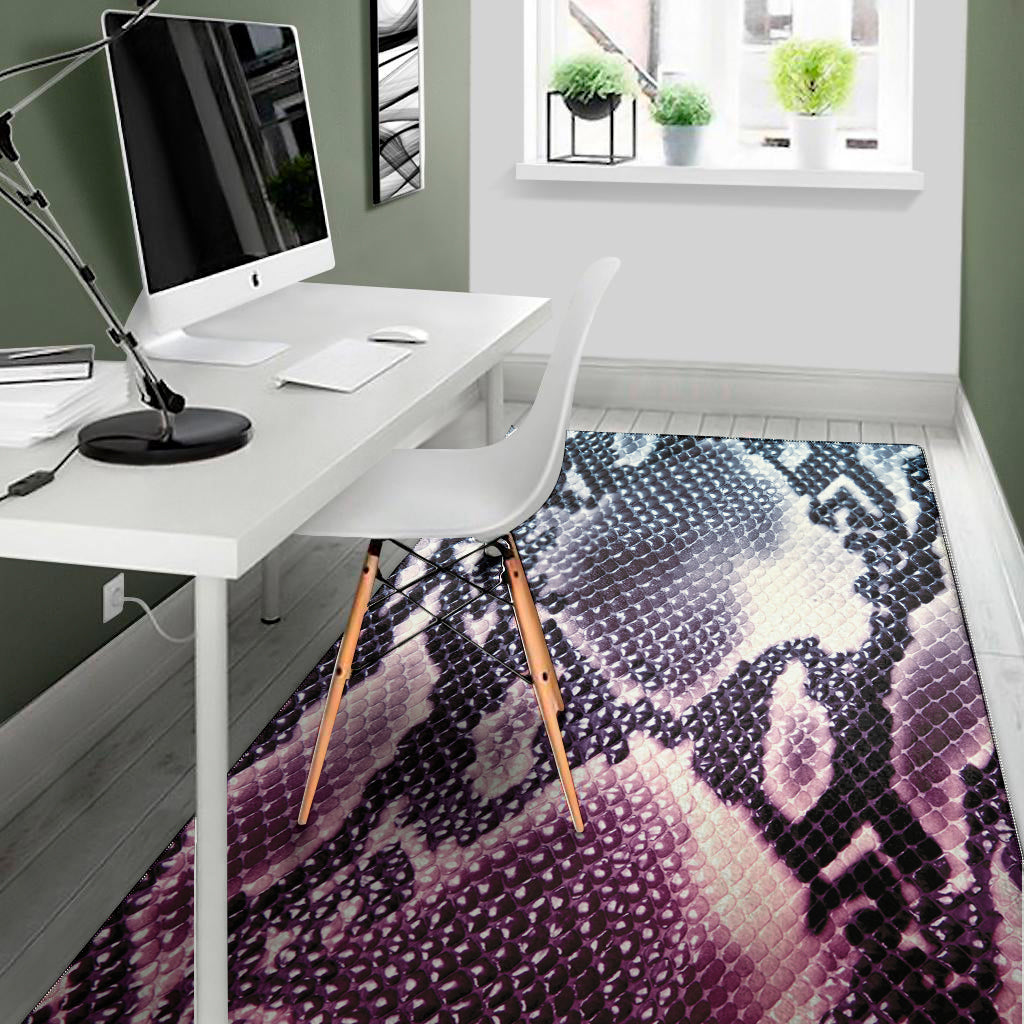 Purple And Blue Snakeskin Print Area Rug