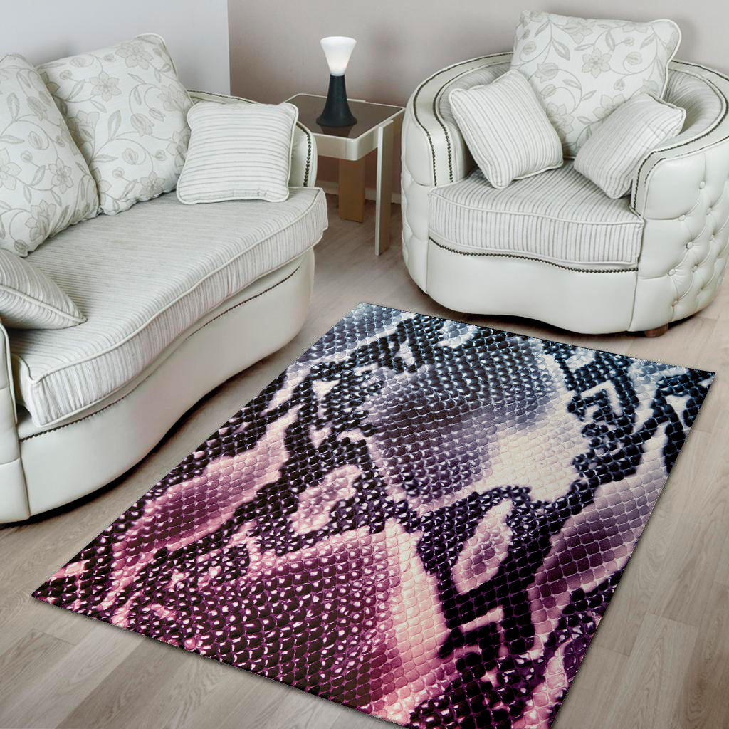 Purple And Blue Snakeskin Print Area Rug