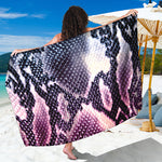 Purple And Blue Snakeskin Print Beach Sarong Wrap