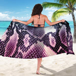 Purple And Blue Snakeskin Print Beach Sarong Wrap