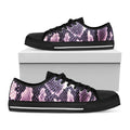 Purple And Blue Snakeskin Print Black Low Top Sneakers