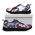 Purple And Blue Snakeskin Print Black Running Shoes