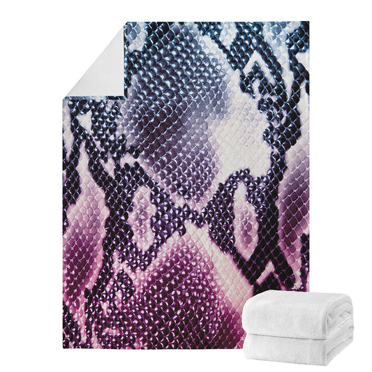 Purple And Blue Snakeskin Print Blanket