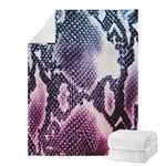 Purple And Blue Snakeskin Print Blanket