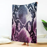 Purple And Blue Snakeskin Print Blanket