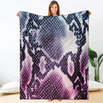 Purple And Blue Snakeskin Print Blanket