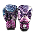 Purple And Blue Snakeskin Print Boxing Gloves