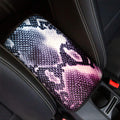 Purple And Blue Snakeskin Print Car Center Console Cover