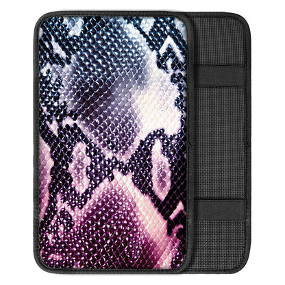 Purple And Blue Snakeskin Print Car Center Console Cover