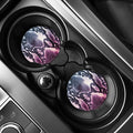 Purple And Blue Snakeskin Print Car Coasters