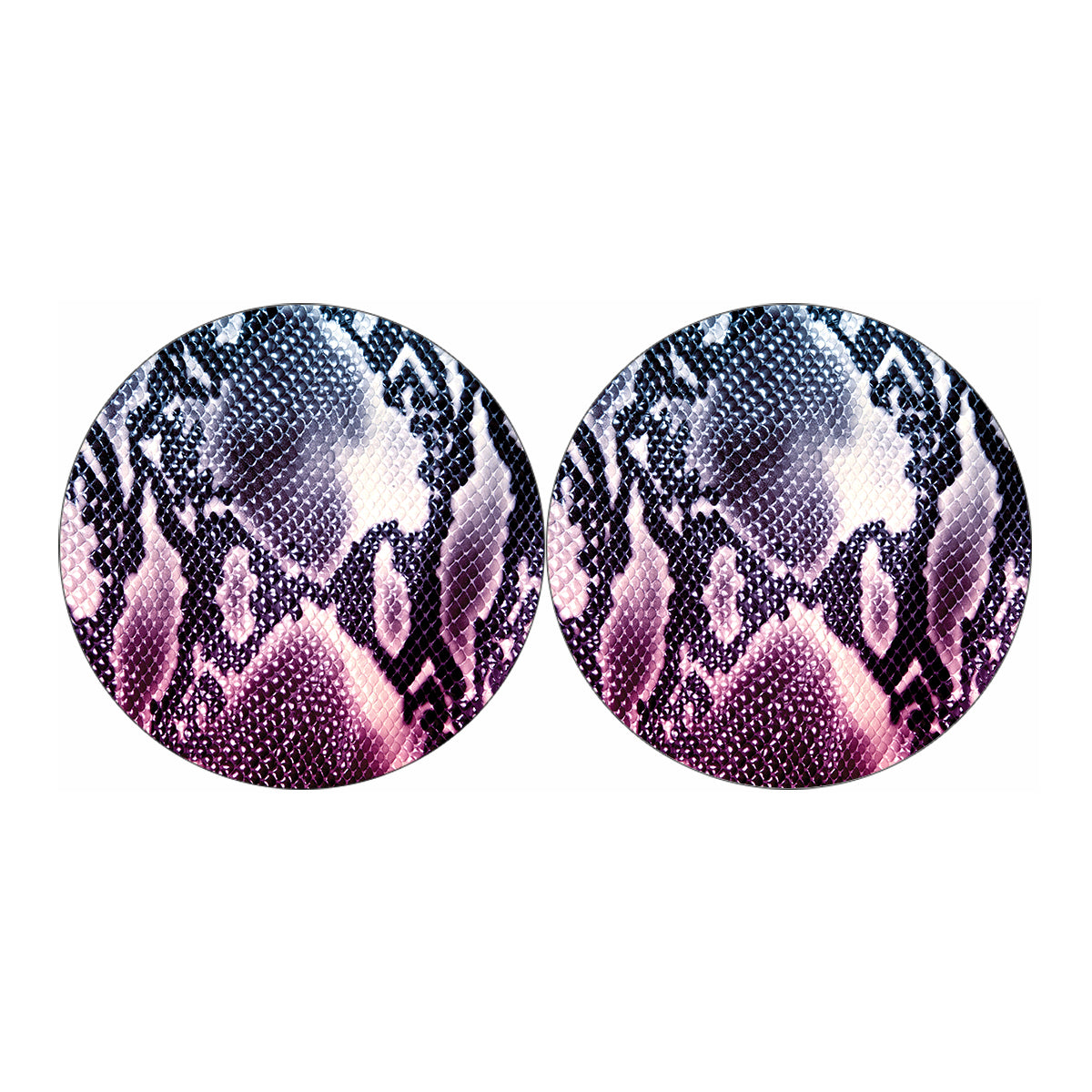 Purple And Blue Snakeskin Print Car Coasters