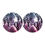 Purple And Blue Snakeskin Print Car Coasters