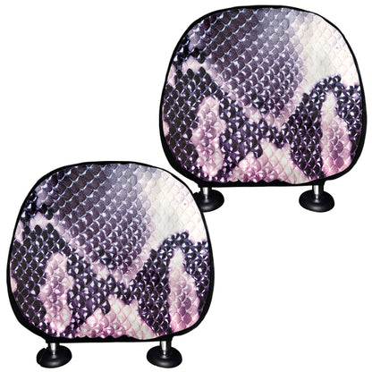 Purple And Blue Snakeskin Print Car Headrest Covers