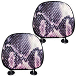 Purple And Blue Snakeskin Print Car Headrest Covers