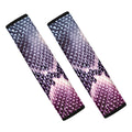 Purple And Blue Snakeskin Print Car Seat Belt Covers