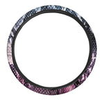 Purple And Blue Snakeskin Print Car Steering Wheel Cover