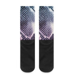 Purple And Blue Snakeskin Print Crew Socks