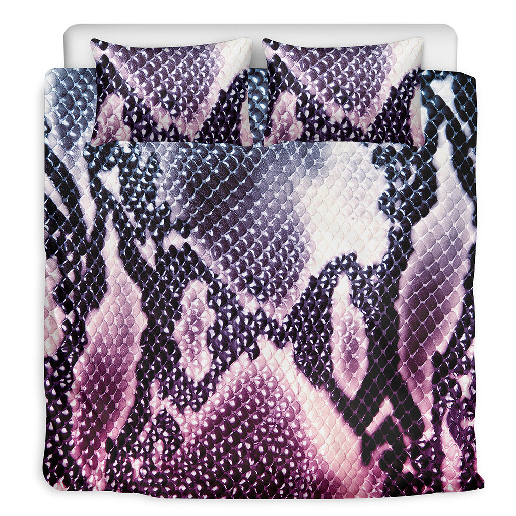 Purple And Blue Snakeskin Print Duvet Cover Bedding Set