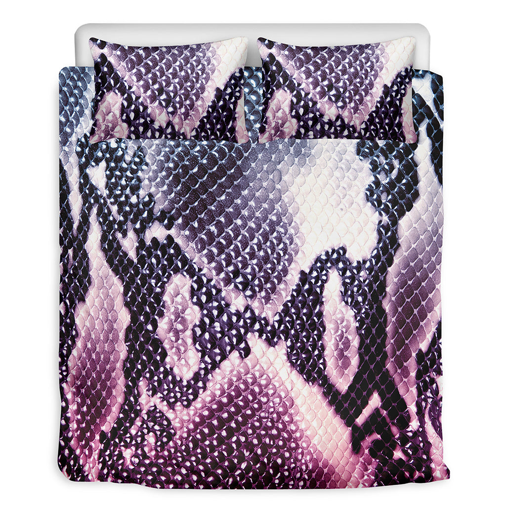 Purple And Blue Snakeskin Print Duvet Cover Bedding Set