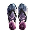 Purple And Blue Snakeskin Print Flip Flops