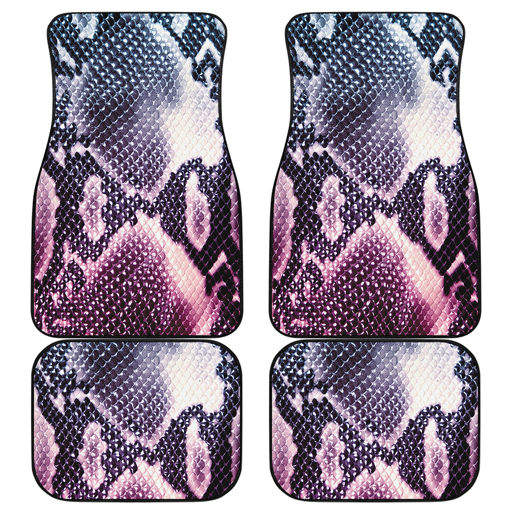 Purple And Blue Snakeskin Print Front and Back Car Floor Mats